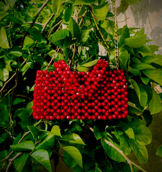 Long Chain Pearl Shoulder Bag for Women